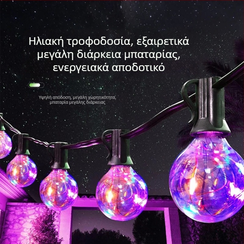 G40 χρωματικά μεταβαλλόμενες σφαίρες φωτισμού, εξωτερικές, αδιάβροχες, ηλιακή ενέργεια, διακόσμηση για γάμους, κάμπινγκ και Χριστούγεννα