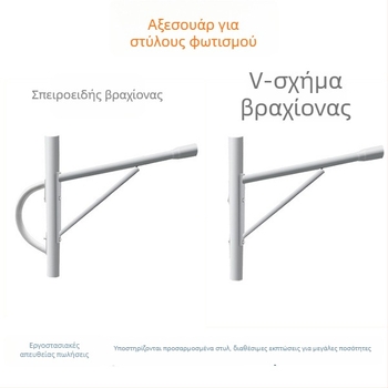 Στήριξη πάνελ ηλιακής ενέργειας για στύλο φωτισμού με Α-σχήμα βραχίονα και βραχίονα-κοχλί; εξάρτημα εξωτερικού στύλου δρόμου για μηχανικό έλεγχο