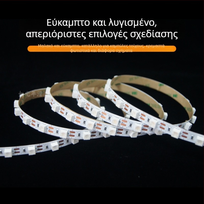 Ευέλικτη LED λωρίδα φωτισμού τοίχου με ενσωματωμένα 6060 LED, γραμμικό 24V διακοσμητικό φωτισμό οροφής, μαλακή λωρίδα φωτός