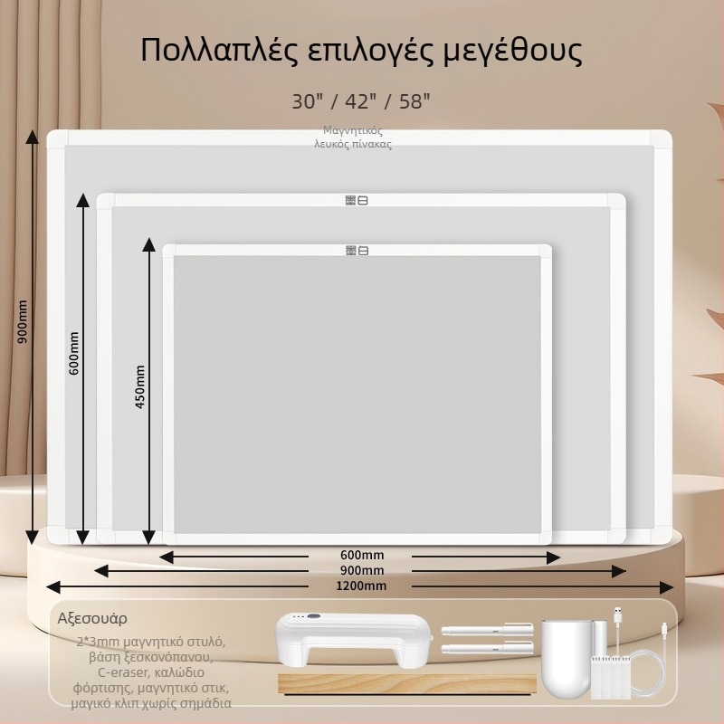 42-ιντσών μαγνητικός λευκός πίνακας για οικιακή χρήση, επιτοίχιος και φορητός πίνακας γραφής χωρίς διάτρηση για γραφεία και αίθουσες συναντήσεων