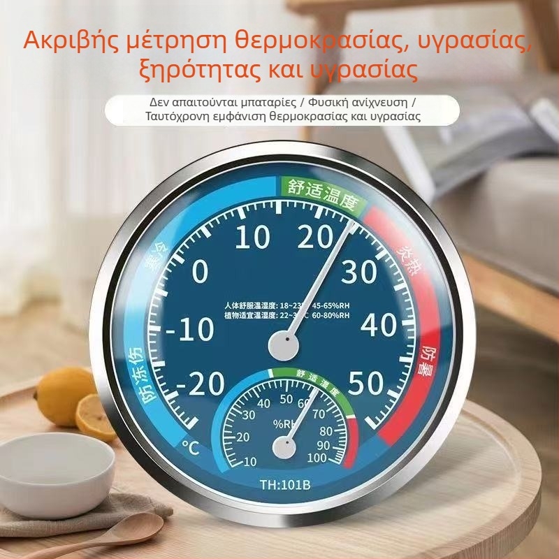 Θερμόμετρο εσωτερικού χώρου και μετρητής υγρασίας υψηλής ακρίβειας — μέτρηση θερμοκρασίας και υγρασίας για σαλόνι, υπνοδωμάτιο και παιδικό δωμάτιο