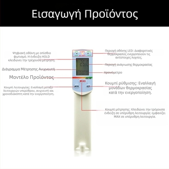 Hengxin AZ-8838 Υπέρυθρο θερμόμετρο για τρόφιμα και βιομηχανική χρήση, με υψηλής ακρίβειας κεφαλή μέτρησης