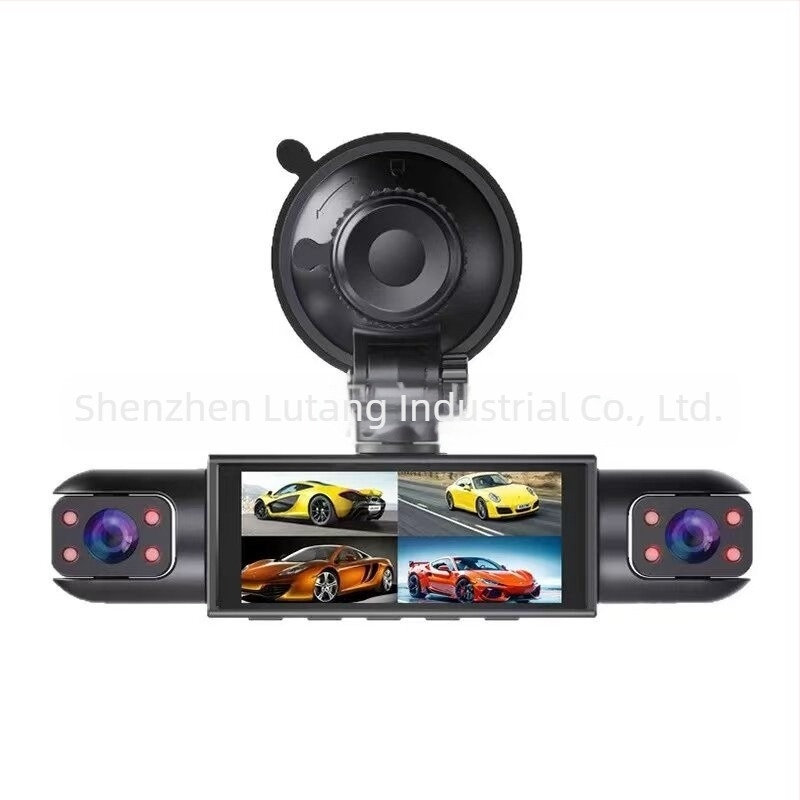 Y108 Dash Cam τεσσάρων φακών με μπροστινή, αριστερή, δεξιά και πίσω κάμερα 1080P και εικόνα αντίστροφης κίνησης, 3,0 ιντσών οθόνη