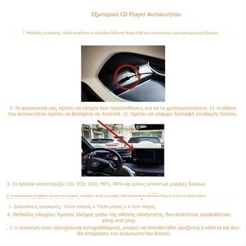 Εξωτερικός CD παίκτης αυτοκινήτου και φορητός DVD παίκτης