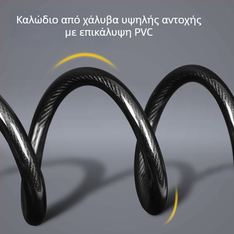 Κλειδαριά ποδηλάτου Deli με πενταψήφιο κωδικό, παχύ ατσάλινο καλώδιο, αντικλοπης για ηλεκτρικά και ορεινά ποδήλατα, μοντέλο DL508011