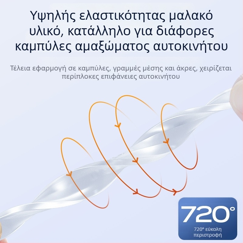 Μαύρες PU προστατευτικές λωρίδες προφυλακτήρα για εμπρός και πίσω, προστασία από γρατζουνιές, 400 × 50 × 9 χιλ., μοντέλο SIII
