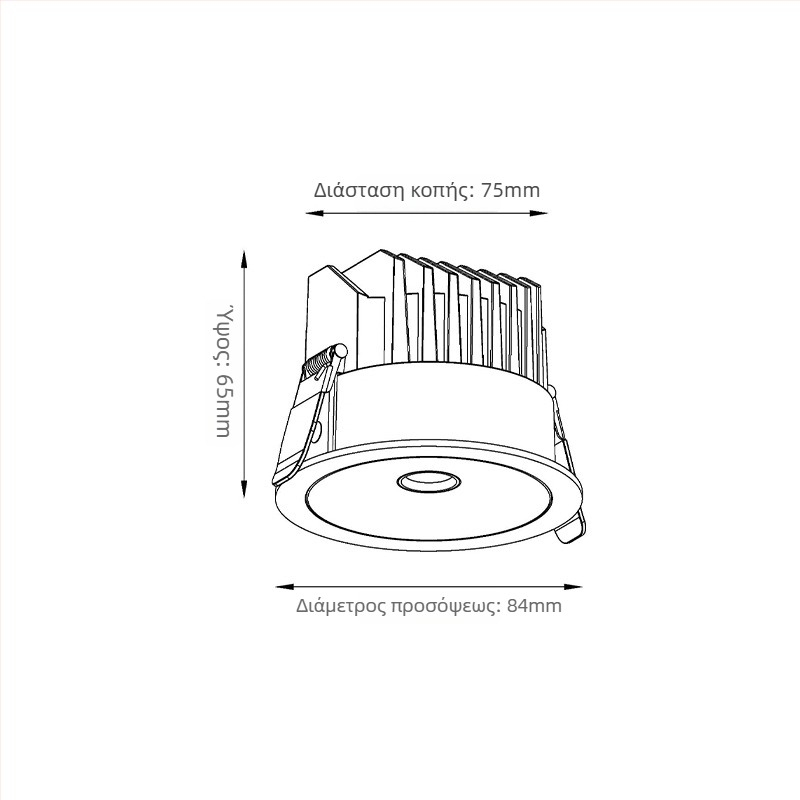 12W LED Downlight με πλήρες φάσμα – επιφανειακή τοποθέτηση και εντοιχισμένο φωτιστικό οροφής για οικιακή χρήση, ξενοδοχείο και εμπορικά έργα φωτισμού