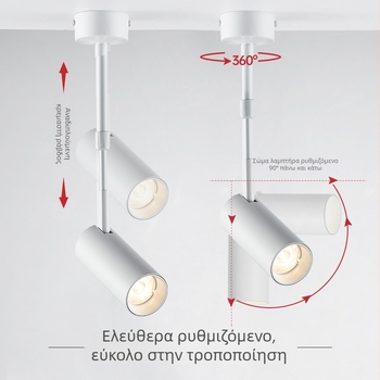 LED φωτιστικό γραμμής για προβολή ενδυμάτων, οροφή με εκτεινόμενο βραχίονα