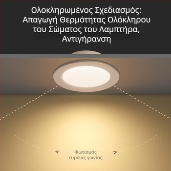 Υπερλεπτό LED ενσωματωμένο downlight, οπή 75 mm, 6 ιντσών μέγεθος, φωτιστικό οροφής σαλονιού, επαγγελματικό φωτιστικό