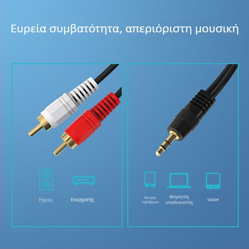 Καλώδιο διαχωρισμού ήχου 3,5 mm stereo, 1 προς 2, για τηλεόραση, κινητές συσκευές, ενισχυτή και ηχεία υπολογιστή