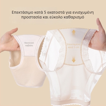 Γυναικείες εσώρουχες με ψηλή μέση για μεγάλα μεγέθη, με δίχτυ και επένδυση καβάλου από Mulberry μετάξι, διάφανη δαντέλα