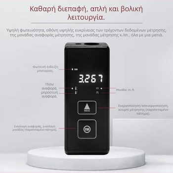 Εσωτερικός μετρητής απόστασης με λέιζερ, υψηλής ακρίβειας μέτρηση απόστασίας με υπέρυθρη τεχνολογία, ηλεκτρονικό χάρακα