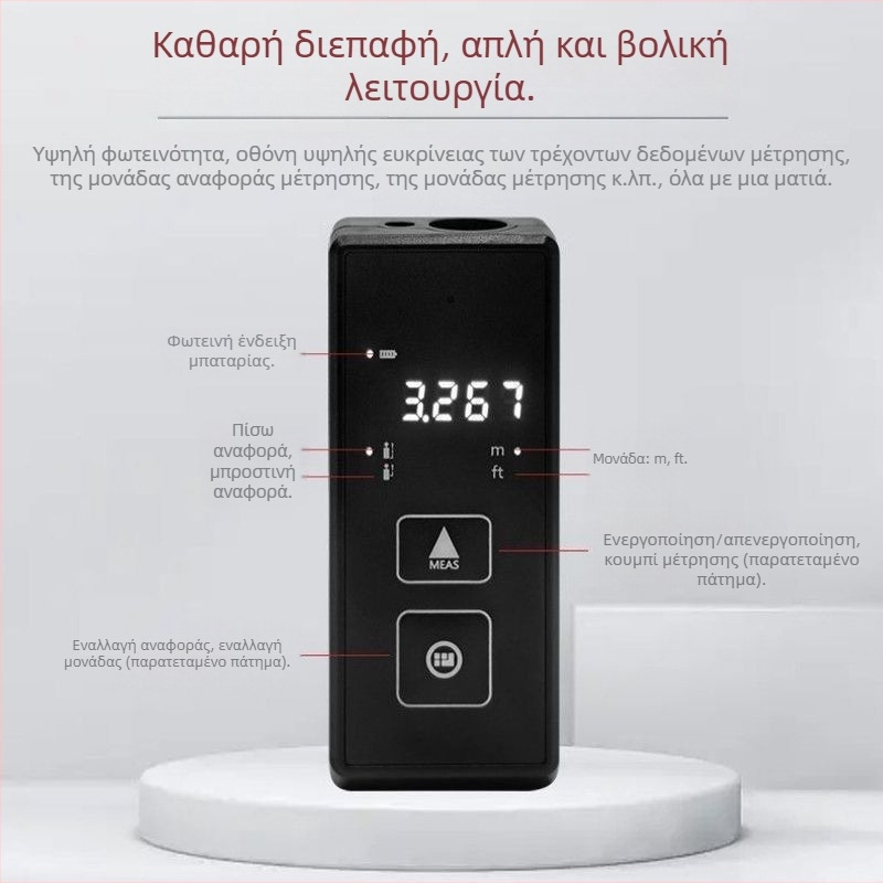 Εσωτερικός μετρητής απόστασης με λέιζερ, υψηλής ακρίβειας μέτρηση απόστασίας με υπέρυθρη τεχνολογία, ηλεκτρονικό χάρακα