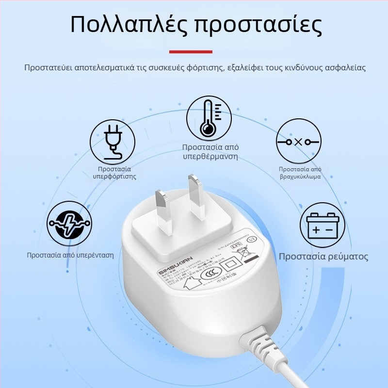 Τροφοδοτικό μεταγωγής 12V 1A 12W για καλλυντικό καθρέφτη, S2 πυρασφάλεια, με ημιμονωμένη επικάλυψη καουτσούκ