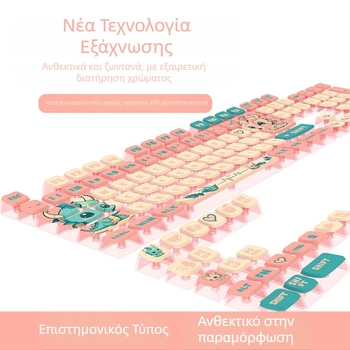 Καλύμματα πλήκτρων Pink Dragon SA προφίλ, διαφανή από όλες τις πλευρές, PBT εκτύπωση με θερμική μεταφορά, προσαρμόσιμα, χαραγμένα από πέντε πλευρές, σετ 125 πλήκτρων