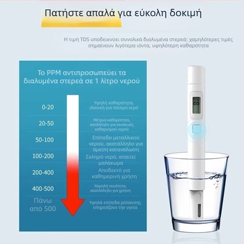 Deli μετρητής ποιότητας νερού TDS σε στυλό για οικιακό πόσιμο νερό, μοντέλο DL339012