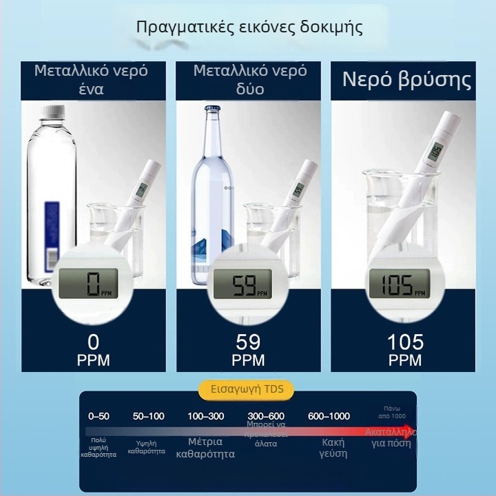 Deli μετρητής ποιότητας νερού TDS σε στυλό για οικιακό πόσιμο νερό, μοντέλο DL339012