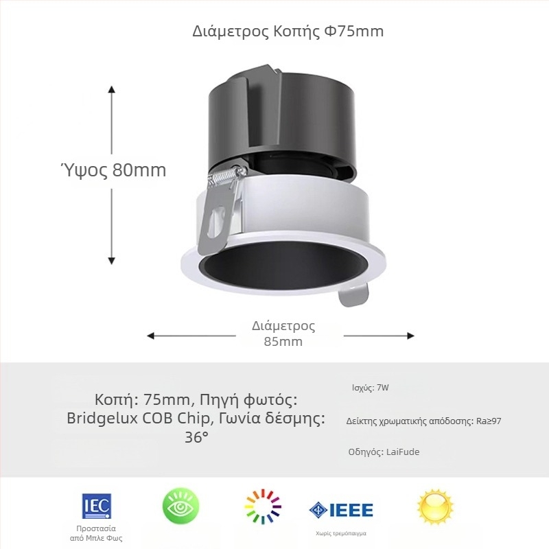 LED προβολέας με αντιθαμπό φως, φωτισμός πλύσης τοίχου για σαλόνι