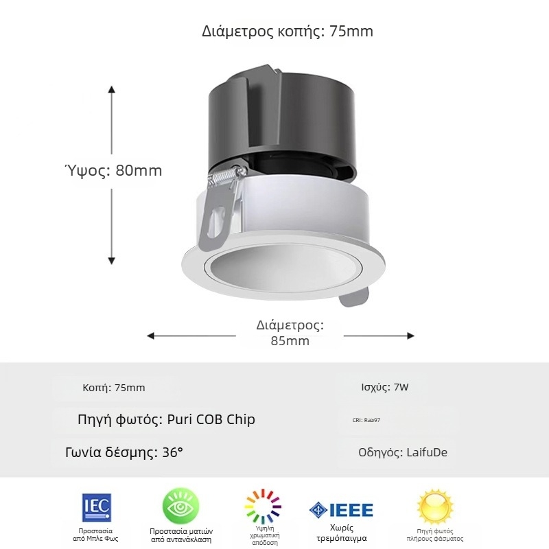 LED προβολέας με αντιθαμπό φως, φωτισμός πλύσης τοίχου για σαλόνι