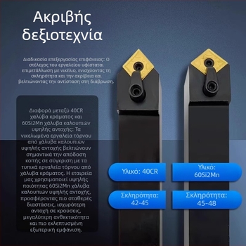 Εργαλείο τόρνου CNC για εξωτερικό τόρνισμα με τσοκ MCMNN2020K12-100, 40° διαμαντωμένη κόψη