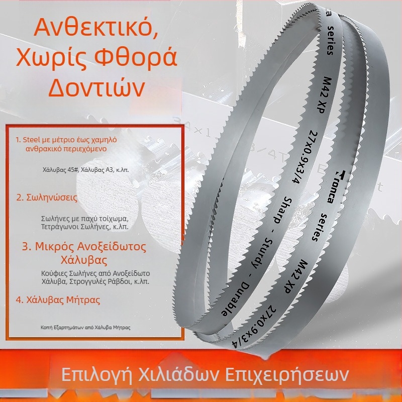 Βιμεταλλική λεπίδα πριονοταινίας με λεπτά και χοντρά δόντια 3505 για κοπή κυκλικού χάλυβα, αλουμινίου, μετάλλων, ανοξείδωτου χάλυβα και χάλυβα υψηλής ταχύτητας, μικρή λεπίδα