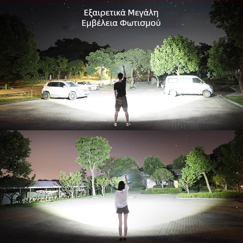 Shenyu επαναφορτιζόμενος υπερλαμπρός φορητός φακός LED με οπτικό zoom, μακρύ εμβέλεια, πολυλειτουργικός εξωτερικός φωτισμός
