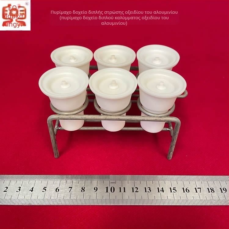Xingyi Brand Double-Layer Corundum Crucibles with Double Lid, 6-Hole Crucible Rack for Graphite Carbon Analysis