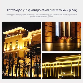LED προβολέας 36W για εξωτερικούς χώρους, στενή δέσμη, φωτισμός τοίχων τύπου wall-washer, αλουμινένιο περίβλημα, IP65
