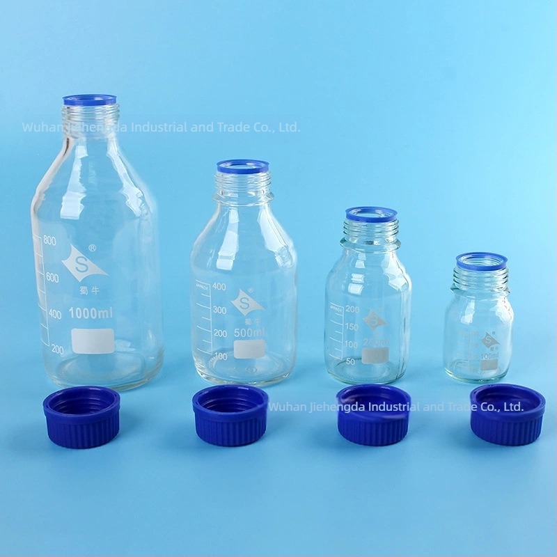 Μπουκάλι αντιδραστηρίου από ουδέτερο υλικό με μπλε καπάκι, βιδωτός λαιμός, 250 ml / 500 ml / 1000 ml