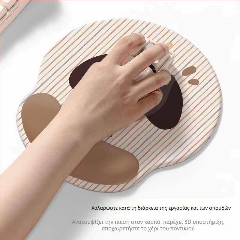 Mouse pad με Dachshund wrist rest, αντιολισθητικό, αφρός μνήμης, για γραφείο και σπίτι, δύο μέρη 25×22,6 cm και 44×8 cm