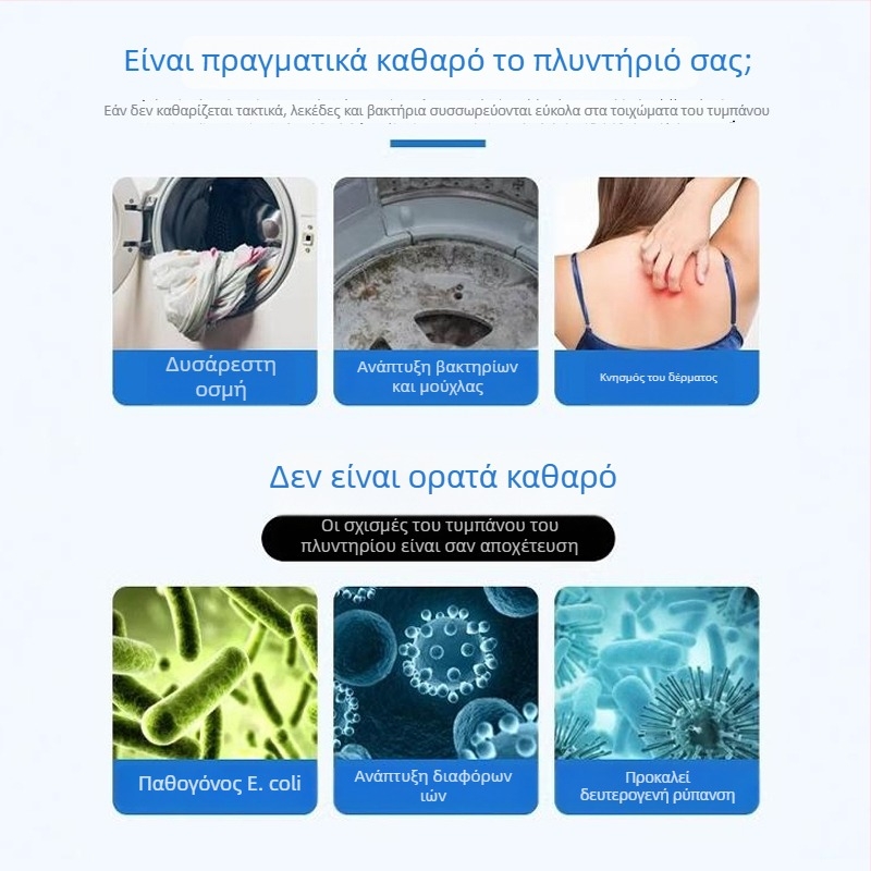 Βούρτσα καθαρισμού εσωτερικού κάδου πλυντηρίου για αναδευτήρα και εσωτερικούς τοίχους
