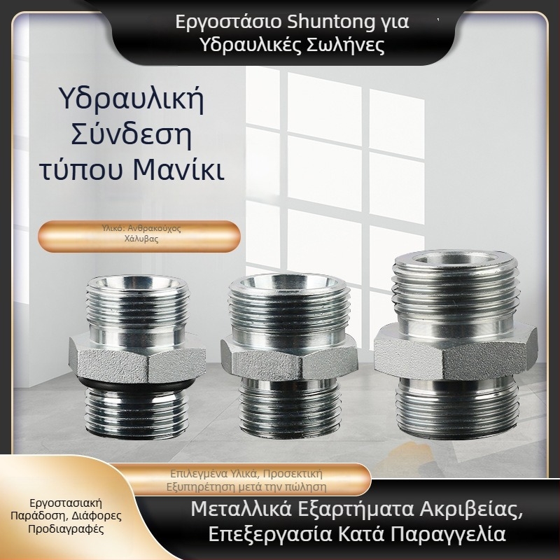 Υδραυλικός συμπιεστικός σύνδεσμος από χάλυβα άνθρακα, νήματα 1CO/1DO, O-ring, ευθύγραμμος αδιάβροχος σύνδεσμος