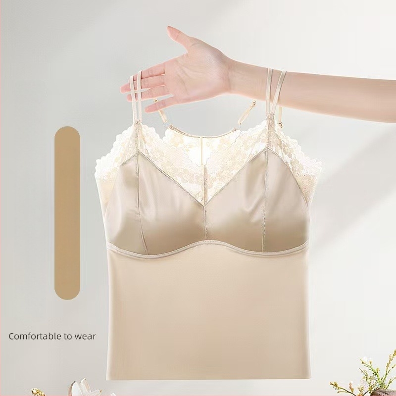 Camisole με δαντέλα γαλλικού στυλ με πίσω μέρος, μαλακή επένδυση, χωρίς σύρμα, διαπνεύουσα για γυναίκες