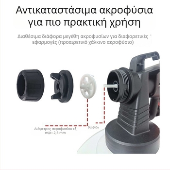 500W HVLP ηλεκτρικό πιστόλι βαφής με ρυθμιζόμενη διάχυση ψεκασμού και σετ πολλαπλών ακροφυσίων