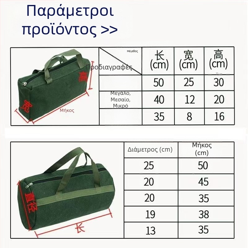 Σάκα εργαλείων από ενισχυμένο καμβά – Πολυλειτουργική φορητή αποθήκευση εργαλείων για ηλεκτρολόγους