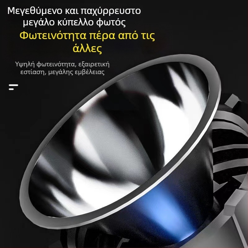 Πολυλειτουργικός φορητός προβολέας αναζήτησης, χειροκίνητος LED φακός υψηλής ισχύος, επαναφορτιζόμενος, μακρινή εμβέλεια, εξωτερικό εργασιακό φως