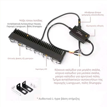 6-LED υπερλεπτός προβολέας με διχτυωτό πλέγμα, δίχρωμη κεφαλή κιτρινο/λευκό, μακρινή εμβέλεια, κρυφή εγκατάσταση, 12-80V, αδιάβροχος