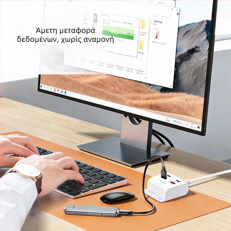 Νέος USB-C σταθμός σύνδεσης 4-σε-1 με θύρες hub και βάση τηλεφώνου