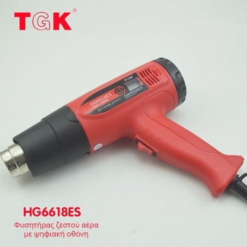 TGK-HG6618ES Βιομηχανικός πιστόλι ζεστού αέρα με ψηφιακή οθόνη θερμοκρασίας και έλεγχο θερμοκρασίας, για θερμική συρρίκνωση, συγκόλληση και εφαρμογή φιλμ βαφής