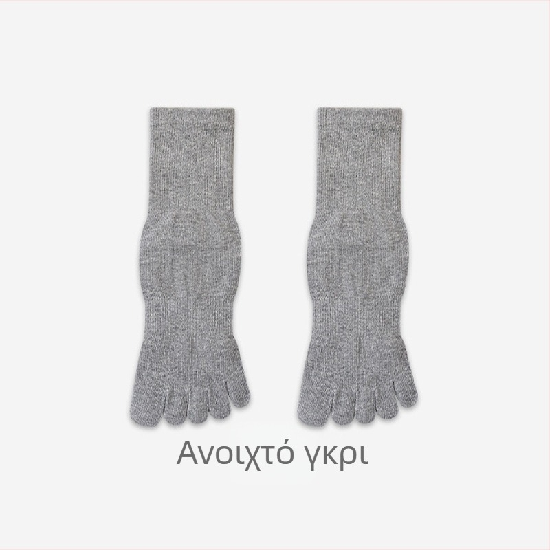Κάλτσες με πέντε δάχτυλα από βαμβάκι για καλοκαίρι, αναπνεύσιμες, μεσαίου ύψους αθλητικές, αντιβακτηριακές, κατά του οσμού, απορροφούν τον ιδρώτα