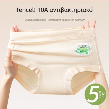Lyocell γυναικεία εσώρουχα σε μεγάλο μέγεθος, μεσαία ζώνη για έλεγχο της κοιλιάς, 10A αντιβακτηριακά, επεκταμένος καβάλος, αναπνεύσιμα και φιλικά προς το δέρμα