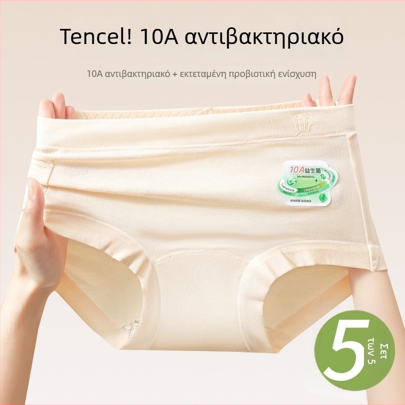Lyocell γυναικεία εσώρουχα σε μεγάλο μέγεθος, μεσαία ζώνη για έλεγχο της κοιλιάς, 10A αντιβακτηριακά, επεκταμένος καβάλος, αναπνεύσιμα και φιλικά προς το δέρμα