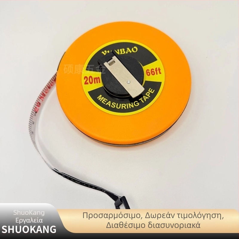 Ταινία μέτρησης για μηχανικούς, αδιάβροχη ινώδης ταινία μέτρησης, δισκοειδής μετρητής, 10–100 m