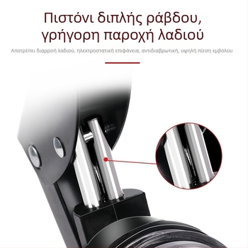 Χειροκίνητο πιστόλι γράσου με διαφανή δεξαμενή, υψηλής πίεσης, για εκσκαφείς και φορτωτές· συμπαγές, κατάλληλο για μονό- και διπλό χειρισμό, εξοικονομεί κόπο