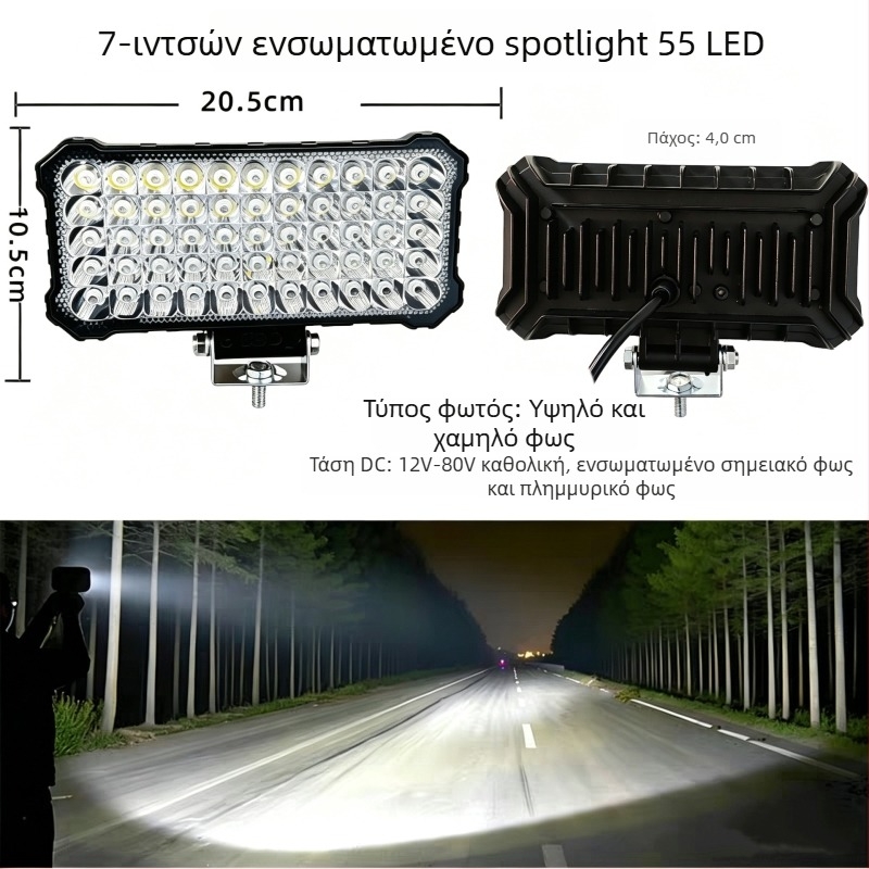 LED προβολέας υψηλής έντασης για φορτηγά, φανάρι οπισθοπορείας, αδιάβροχο υπερλαμπρό φως προβολέα για μηχανήματα έργου, ανυψωτικά και εκσκαπτικά μηχανήματα