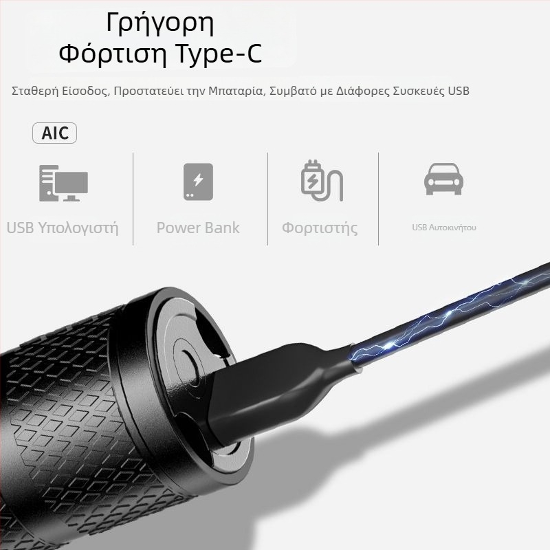 Φακός T6 Zoom – συμπαγής, εξαιρετικά φωτεινό LED με μακριά δέσμη για υπαίθριες δραστηριότητες και οικιακή χρήση.