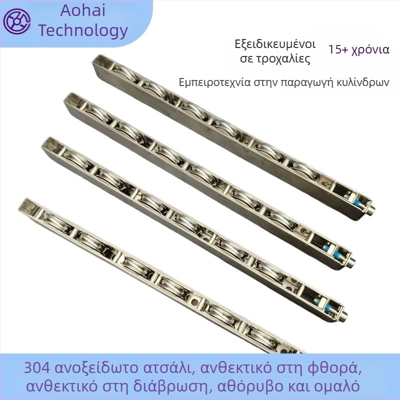Σε απόθεμα: εξοπλισμός για συρόμενες πόρτες με τροχό από ανοξείδωτο χάλυβα 304, βαριά κατασκευή και αθόρυβη λειτουργία