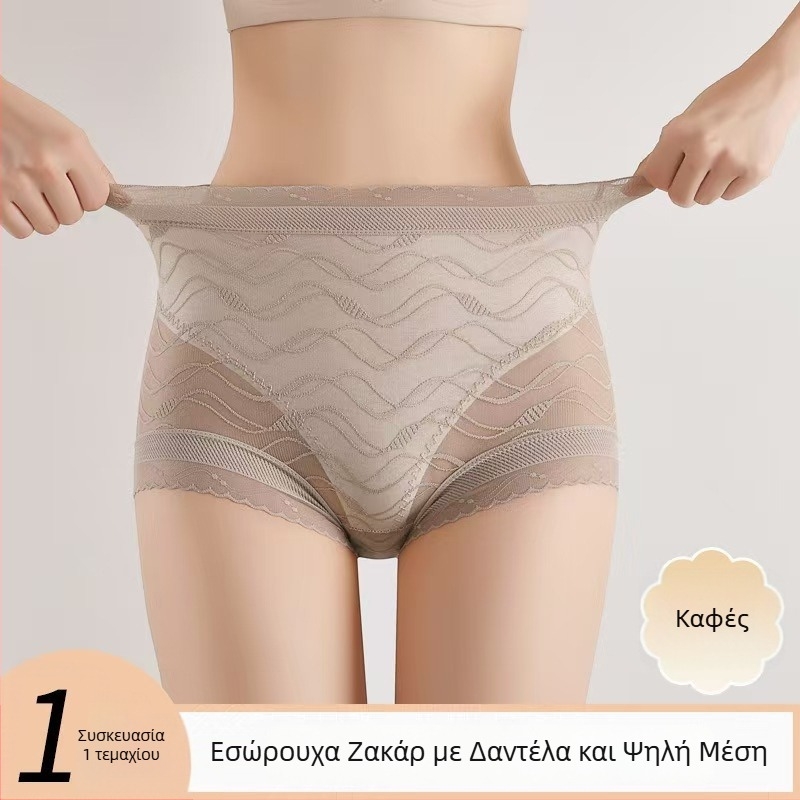 Γυναικείο αναπνεύσιμο εσώρουχο jacquard, ψηλόμεσο, με σύσφιξη κοιλιάς και ανύψωση γλουτών, λεπτό, ελαφρύ, χωρίς ραφές, με επένδυση από βαμβάκι στην περιοχή του καβάλου.
