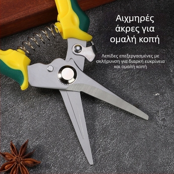 Ανθεκτικά ψαλίδια κλαδέματος με λεπίδες από ανοξείδωτο ατσάλι – πολυλειτουργικά χειροκίνητα κλαδευτήρια για κλαδιά και συλλογή φρούτων