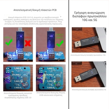 Δοκιμαστής διεπαφής USB και διανομέας 3.2 για θύρες Type-C και USB 3.0 – λειτουργία, ρεύμα και τάση